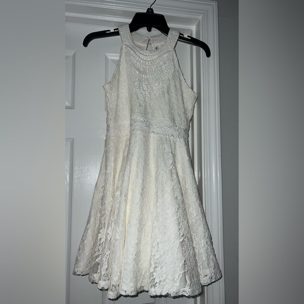 Girls lace halter dress.